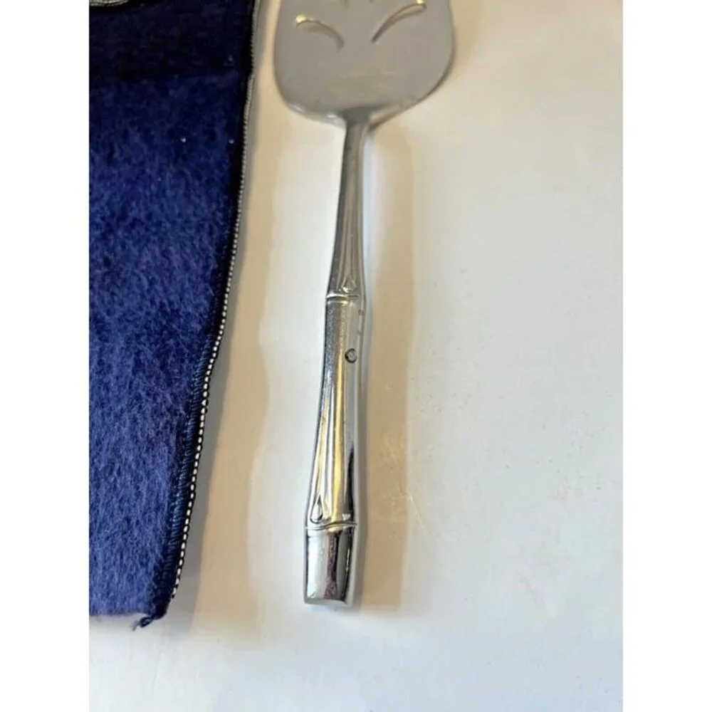 PRESENT Japan Stainless TAHITI‎ Line Cake Spatula Bamboo Handle 10.5